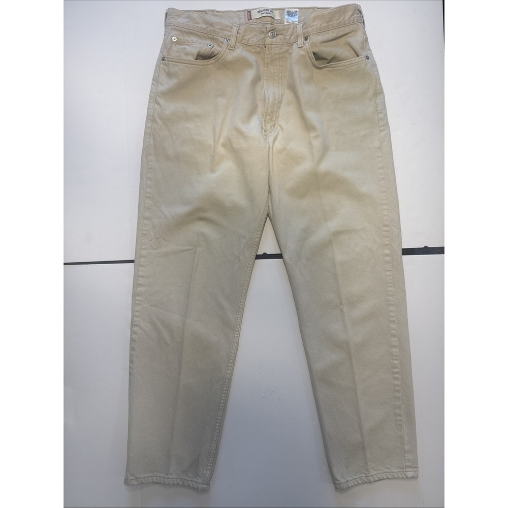 Levis 550 Jeans‎ Mens 38x32 Relaxed Fit Straight Leg Denim Pants Tan